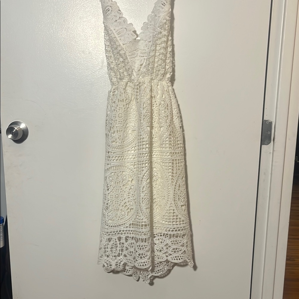 Elegant White Lace Dress